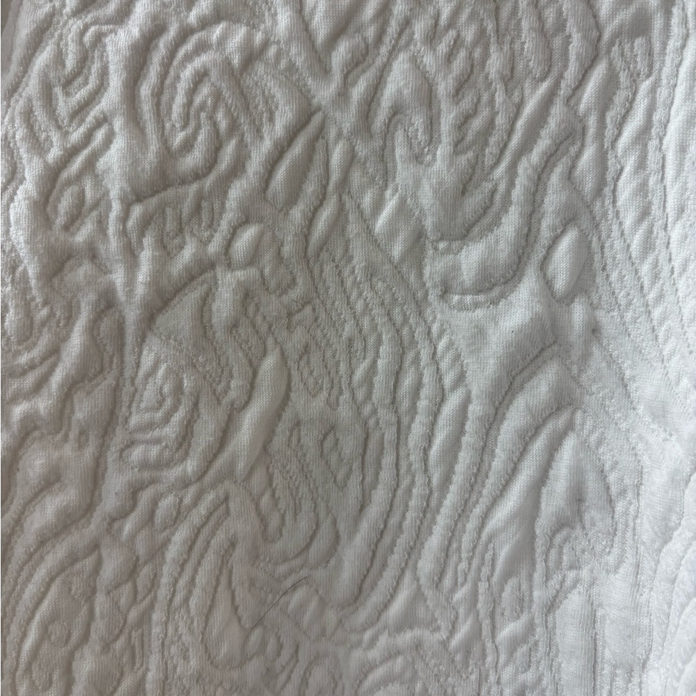 Banana Republic White Jacquard Top Quilted Scoop Back 3/4 Sleeve - Picture 4 of 5